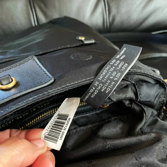 Fossil White Blue Orange Flower Purple Tote Bag Leather Trim 💜 - Picture 6 of 10